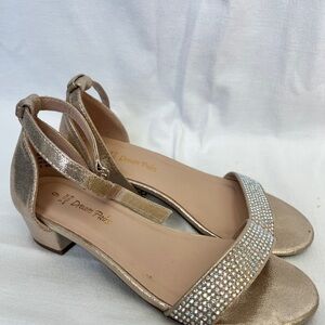 Girl Dream Paris Gold Low Heel dress sandals